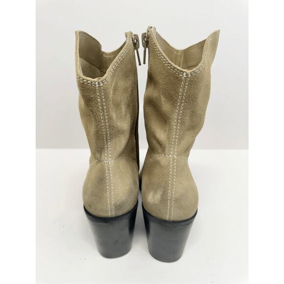 BP. Surina Western Boot in Tan Smoke Size 5.5 Leather Block Heel Pointed Toe - Picture 8 of 11